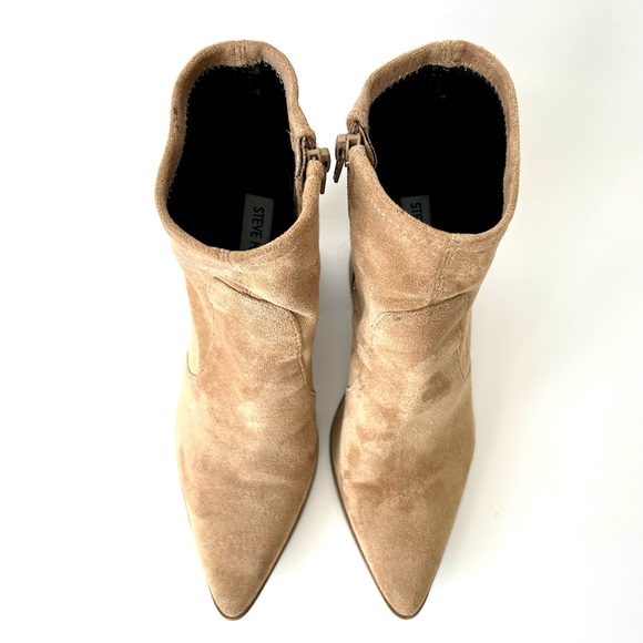 Steve Madden Touchdown Tan Suede Pointed-Toe Booties Western Ankle Boots 8.5 - Picture 5 of 10
